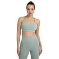thumbnail image 3 of YITTY Active Women's UltraLuxe Strappy Medium Impact Bra, Athleisure, 4-Way-Stretch, Sage Grey, M, 3 of 7
