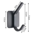 thumbnail image 2 of Heavy Duty Adhesive Hooks, Bathroom Towel Holders, Door Hangers, Stick On Wall, Stainless Steel, Waterproof, Rustproof for Clothes Coat Key Robe (Black, 8PCS), 2 of 5
