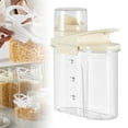 thumbnail image 2 of Kitchen Cereal Storage Container, Rice Storage Container,Airtight Plastic Kitchen Organizer Bin With Pouring Spout Measuring Cup, Cereal Dispenser,Food Storage Box For Grain, Flour Snacks,Beige, 2 of 9