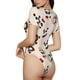 thumbnail image 2 of Balery Panda Ice Creams Donuts Body de cuello redondo de manga corta para mujer Tops de manga corta Tops básicos-Small, 2 of 7