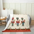 thumbnail image 3 of Flannel Blanket 40x50 Inch Soldier Fleece Blanket Xmas Holiday Fuzzy Plush Throw Christmas Red Flowers Cute Cartoon Living Room Decor, 3 of 5