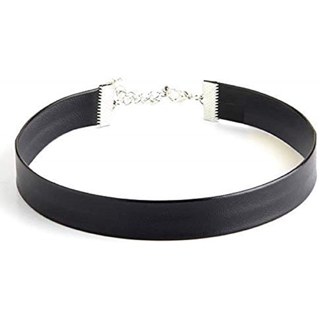 Gargantilla de cuero negro para mujeres, niñas, niños, hombres - SHOPBOP Joyería de cinta gótica sólida TUNC Sencillez