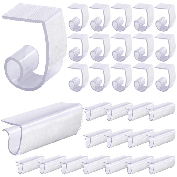 Glarks 30 Pcs 2 Types Pinces de Nappe en Plastique Pinces de Nappe Pinces de Bord de Table avec Crochet et Boucle pour Intérieur et Extérieur Weddi