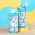 thumbnail image 3 of Zak Designs 14oz Bluey Kids Straw Water Bottle, Stainless Steel Vacuum Insulated Lincoln Bottle with Easy-Open Locking Spout Cover for Travel, Built in Carry Handle, 3 of 10