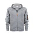 thumbnail image 1 of Men's Sweatshirt Hoodie Zipper Arm Pocket Cardigan Men's Sports Large Size Casual Hoodie M, 1 of 4
