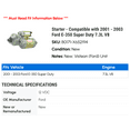thumbnail image 2 of Starter - Compatible with 2001 - 2003 Ford E-350 Super Duty 7.3L V8 2002, 2 of 2