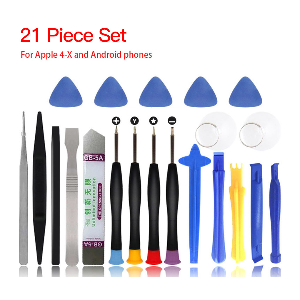 Kit de Réparation de Téléphone Portable 21 Pcs Tournevis Antidérapant Outils de Réparation Ensemble 21 Pcs Outil de Réparation de Montre de Téléphone Portable Couleur Aléatoire