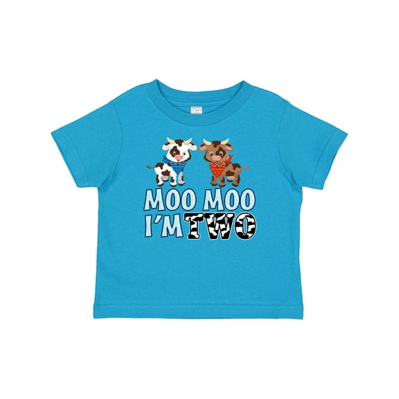 Inktastic Moo Moo I'm 2 with Cute Holstein Cows Boys or Girls Baby T-Shirt