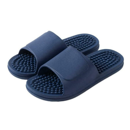

Foot Massager Tension Relief Slippers Soft Non Slip Acupuncture Massage Safety Reflexology Foot Massager Tools 44-45 Navy Blue