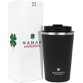 thumbnail image 1 of Czcpp-Namah Tasse de Voyage Isolée 12oz avec Couvercle – Gobelet Contenant Isotherme en Acier Inoxydable à Double Paroi / Étanche, Réutilisable, Boisson Chaude et Froide – Noir Charbon, 1 of 4