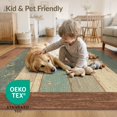 thumbnail image 4 of ODIKA 8'x10' Washable Area Rug Teal Plank Stars Distressed Farmhouse Border Terracotta Round for Living Room, Under Sectional, Family , Durable, Non-Slip, 4 of 7
