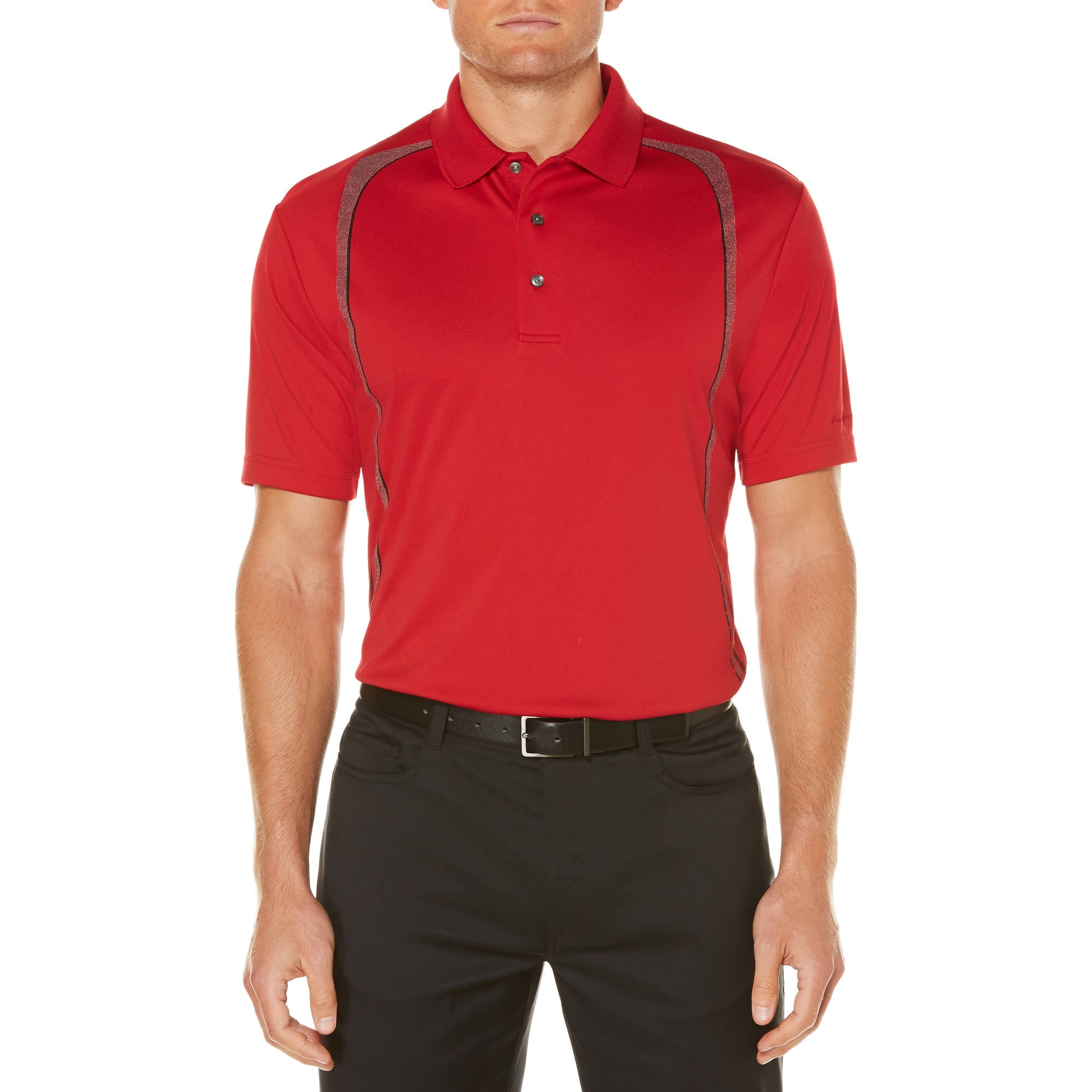 Big Men's Performance Short Sleeve Paper Texture Printed Stripe Golf Polo by