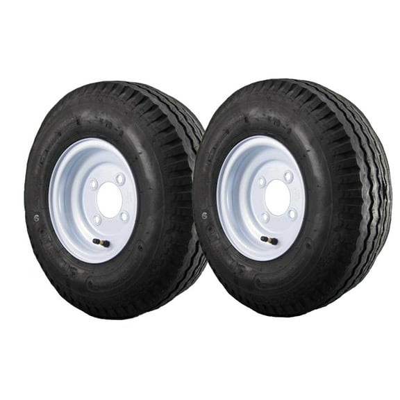 2 Pack - 5.70X8 Kenda Loadstar Trailer Tire LRC on 4 Bolt White Wheel