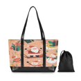 thumbnail image 7 of FORMRS Canvas Laptop Tote Bag for Women with 15.6" Computer Compartments Shoulder Handbag, Pink Christmas Santa, 7 of 7