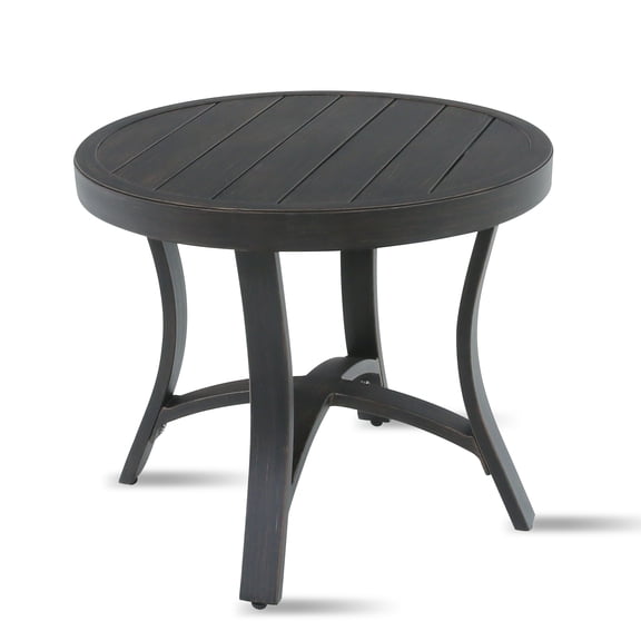Ulax Furniture Outdoor Aluminum Bronze Round Side Table