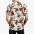 thumbnail image 4 of Daiia Rose Flowers Pattern Men’s Polo Shirts,Solid Deck Shirt,Classic Fit, Breathable Cotton Polo for Casual and Sport Wear-Medium, 4 of 9