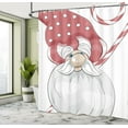 thumbnail image 4 of Ambesonne Fantasy Vibes Shower Curtain, Boho Christmas Gnome, 69"Wx84"L, Pale Ruby Champagne White, 4 of 4