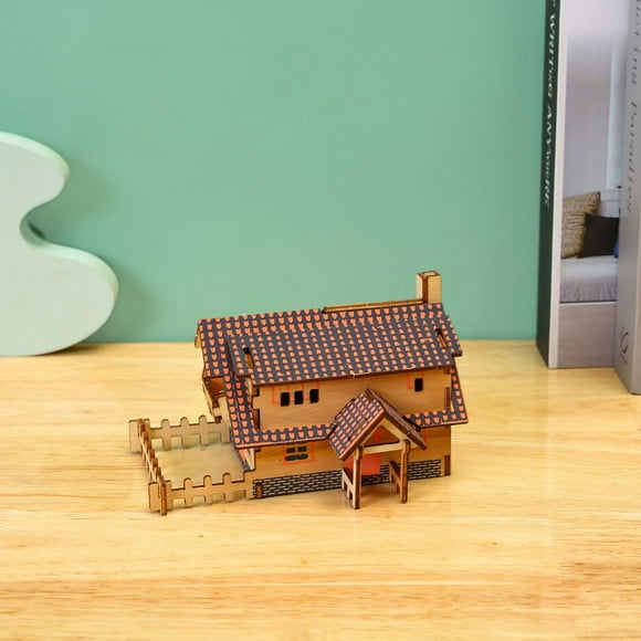 Lolmot Three Dimensional Puzzle, Three Plywood, Manual DIY Assembly Model, Decoration, House Building, Wooden Puzzle