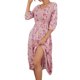 thumbnail image 4 of Txlixc Vestido bohemio casual para mujer, vestido midi de media manga con cuello en V para vacaciones Txlixc  Moda, 4 of 8