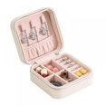 thumbnail image 1 of Boîte à Bijoux pour Femmes Double Couche Douce Voyage Organisateur de Bijoux Réglable Bijoux Portable Vitrine Boîte de Rangement pour Collier Boucles d'Oreilles Anneaux Grande Capacité et Compact Noir / Rose / W, 1 of 6