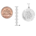 thumbnail image 3 of Ritastephens Sterling Silver Round Saint Christopher Medal Necklace, 24 Inches, Rolo Chain, 3 of 7