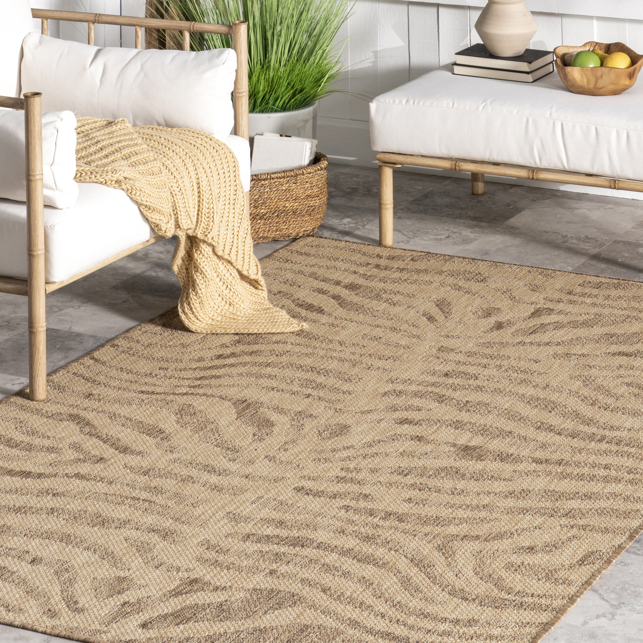 nuLOOM Katrine Zebra Indoor/Outdoor Area Rug, 8' x 10', Beige