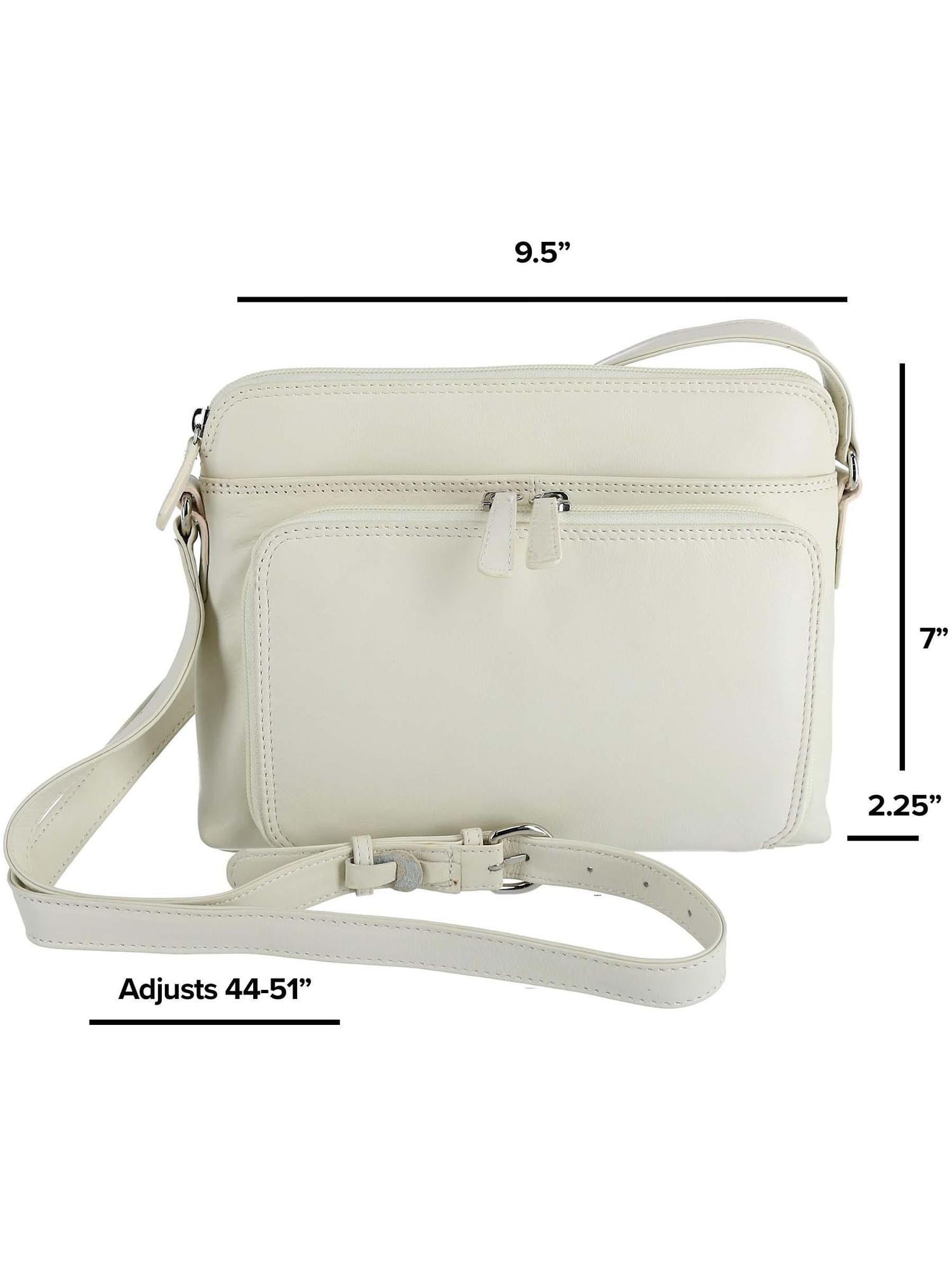 CTM  Leather Shoulder Bag Purse with Side Organizer (Women)