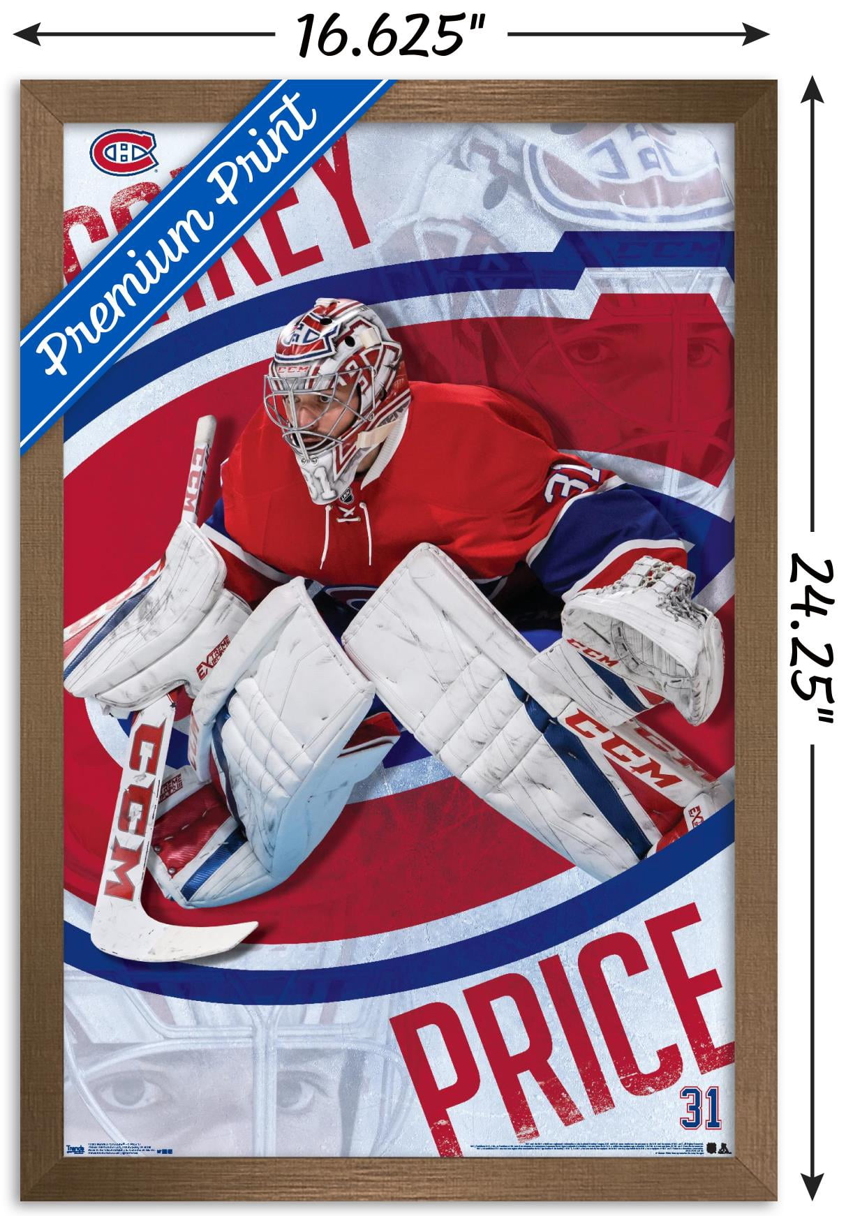 NHL Montreal Canadiens - Carey Price 17 Wall Poster, 14.725" x 22.375", Framed
