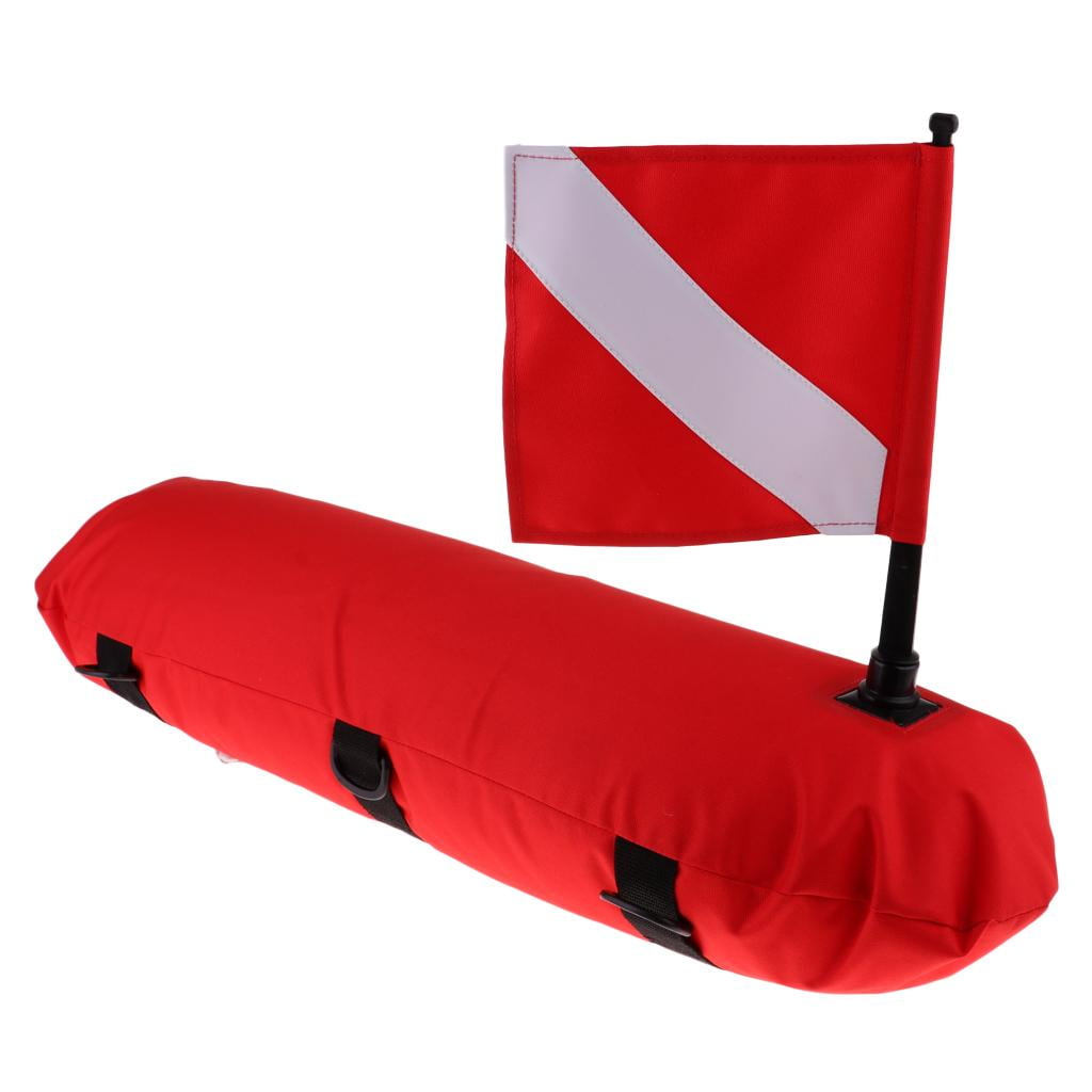 Inflatable Scuba Diving Spearfishing Signal Float Buoy + Dive Flag Banner 