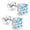 Blue, variant on 18K White Gold Plated Sterling Silver Cubic Zirconia Stud Earrings 6mm, Simulated Diamond CZ Studs Hypoallergenic Jewelry