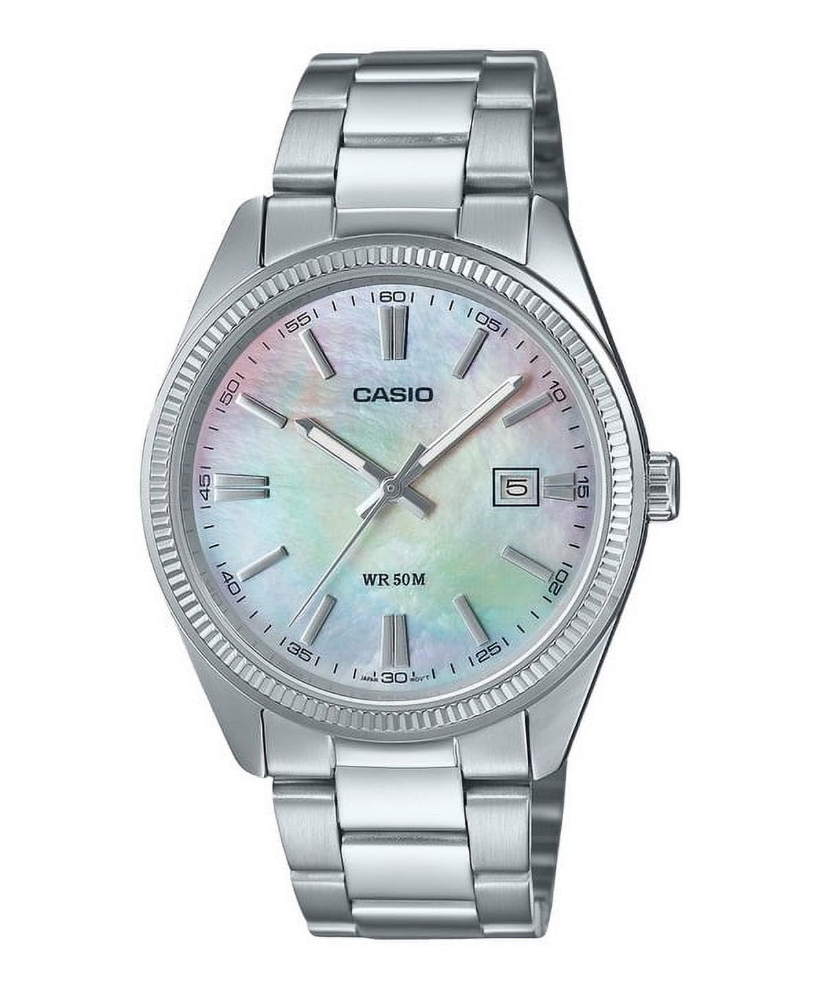 Casio MTP-1302DS-7AVDF Men's Analog Watch β White Dial with Stainless Steel Bracelet