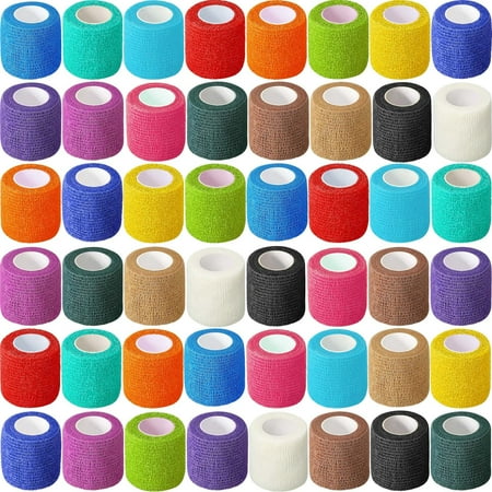 Treela 96 Pack Self Adhesive Bandage Wrap 2 Inch x 5 Yard Self Adherent Cohesive Bandages Elastic Athletic Sports Tape Breathable Wound Tape for Stretch Athletic Wrist Ankle(Multiple Colors) Treela 96 Pack Self Adhesive Bandage Wrap 2 Inch x 5 Yard Self Adherent Cohesive Bandages Elastic Athletic Sports Tape Breathable Wound Tape for Stretch Athletic Wrist Ankle(Multiple Colors)