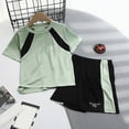 thumbnail image 2 of NIEWTR Boys' Clothes Summer Outfit T-Shirt + Shorts 2 Piece Set Casual Summer Clothes for Kids(A01-Green,13-14 Years), 2 of 4