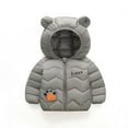 thumbnail image 5 of abtuhar Boys Jacket,Toddler Jacket,Winter Down Coats for Kids Boys Girls Light Puffer Padded Jacket Bear Hoods Infant Outerwear Gray 12 Months, 5 of 6