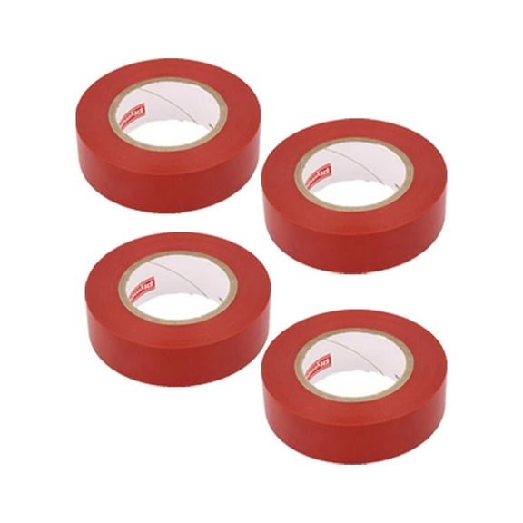 (4 Pack) Plymouth 3900 Red Vinyl Weather Resistant Electrical Tape 3/4" x 60'