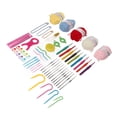 thumbnail image 2 of Kit de hilo de crochet con mango ergonómico, tamaños marcados, colores surtidos, juego de agujas de crochet alisadoras para principiantes., 2 of 14