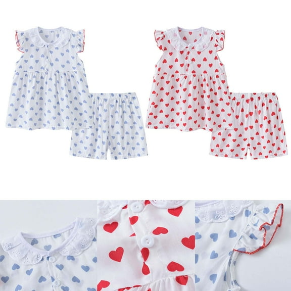 Cethrio Outfit Sets for Kids Girls 2025 Cotton Graphic Printed Christmas Gifts Sleeveless Kids Red Fall and Winter Clothes Size 3-4 Years