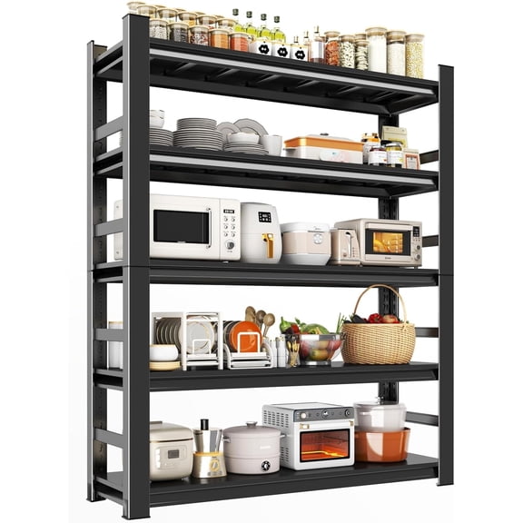 Kitchen Shelves, Heavy Duty Storage Rack, Organizer, Metal Bakers Rack, Pantry Storage Shelves (47.24" W*18" D*78" H)
