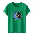 thumbnail image 4 of Fznquz Summer Tops for Women Trendy Short Sleeve Casual Shirts Crew Neck Green Graphic Print 2025 Womens Blouse, 4 of 5