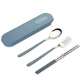 thumbnail image 1 of Dinnerware Sets Stainless Steel Flatware Reusable Students Use Simple Design Travel Accessories For Picnic Family Gatherings, 1 of 10