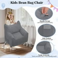 thumbnail image 4 of Lusimo Kids Bean Bag Chair, Soft Memory Foam Bean Bag Sofa for Bedrooms, Cat-Ear Design Toddler Couch for Boys, Girls, Lounge Chairs with Pocket for Gaming, Reading, Ages 1.5-8, Gray, 4 of 11