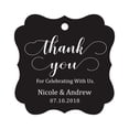 thumbnail image 1 of Darling Souvenir Custom Names Thank You For Celebrating With Us Wedding Hang Tags Personalized Party Tags-Black-50 Tags, 1 of 1