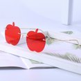 thumbnail image 4 of 1Pc Apple-shape Sunglasses Funny Party Frameless Sunglasses Photography Prop Red, 4 of 8
