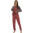 thumbnail image 3 of EFINNY Women's 2Pcs Sleepwear Long Sleeve Top and Pants Pjs Sets Contrast Color Pajamas Round Neck Comfy Cotton Loungewear S-3XL, 3 of 8