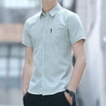 thumbnail image 5 of Camisa y blusa de hombre de negocios a cuadros con bolsillo, manga corta, elegante, de lujo, de alta calidad, original, nueva en ropa, 5 of 5