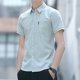 thumbnail image 5 of Camisa y blusa de hombre de negocios a cuadros con bolsillo, manga corta, elegante, de lujo, de alta calidad, original, nueva en ropa, 5 of 5