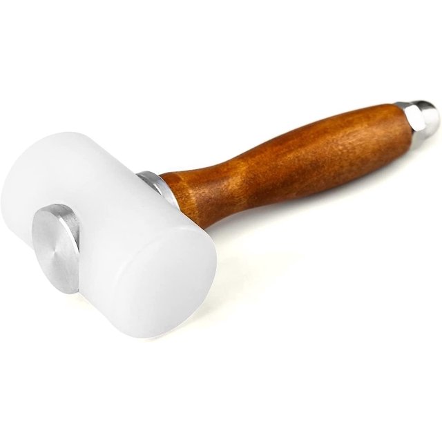 Mazo de nailon para tallado en cuero, martillo de cuero con mango de madera, herramientas de cuero para coser, tallar, perforar y estampar Banban ZefeiWu 1327533498487