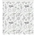 thumbnail image 3 of Ambesonne Cartoon Shower Curtain, Doodle Solar System Space, 69"Wx70"L, White Black, 3 of 3