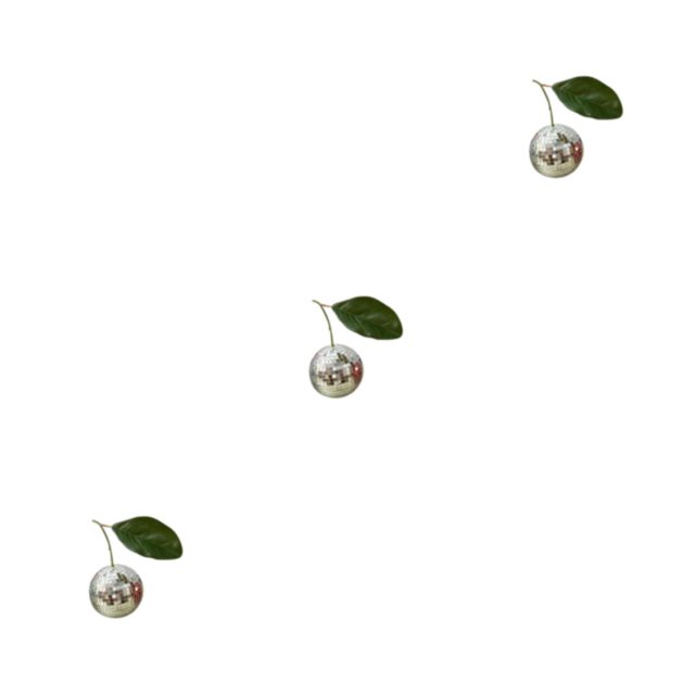 Yuarrent Cherry Disco Balls Decoración Kawaii Mirror Ball Simulado Fruit Shape Glass Home Decor para Bar Silver single 10cm Type1 NO1