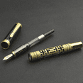 thumbnail image 5 of Bronze Labyrinth Shape Fountain Pen Two Tone Gold Plated Steel Nib 0.7mm Writing Office Business, 5 of 6